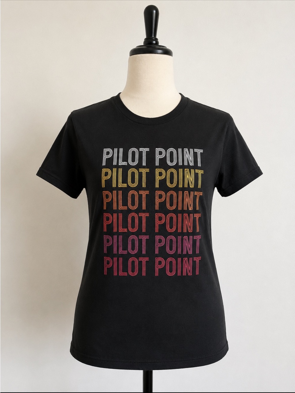 Pilot Point Gradient Logo Tee in Black